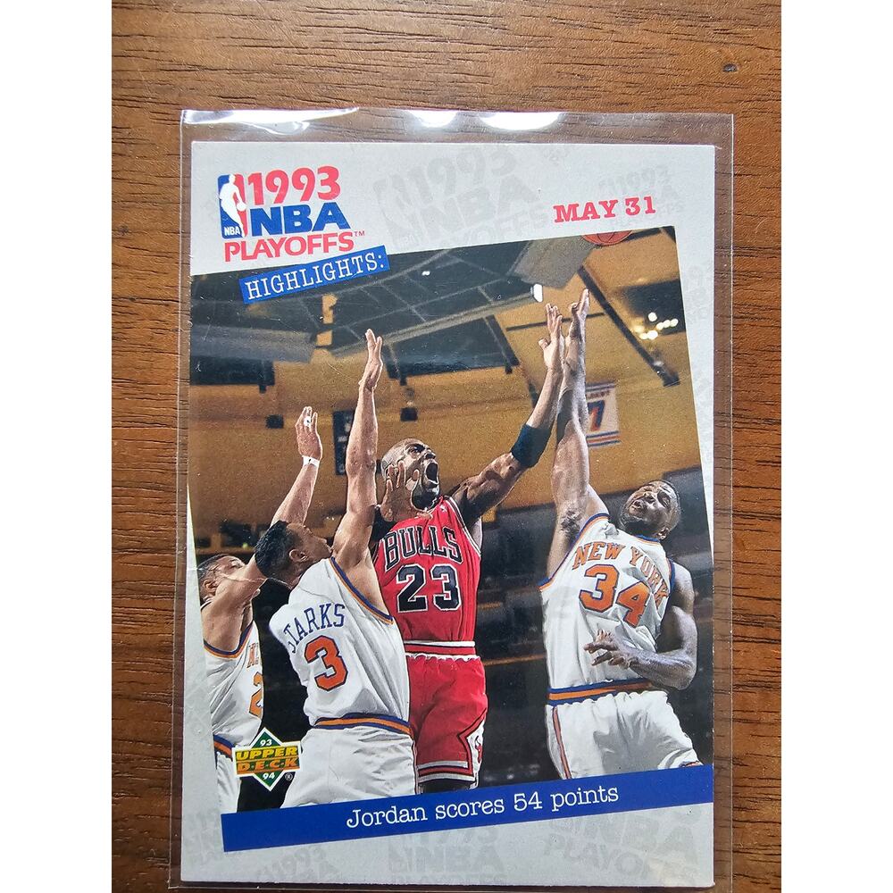 Michael Jordan 1993-1994 Upper Deck #193 - Chicago Bulls-NBA Playoffs Highlights